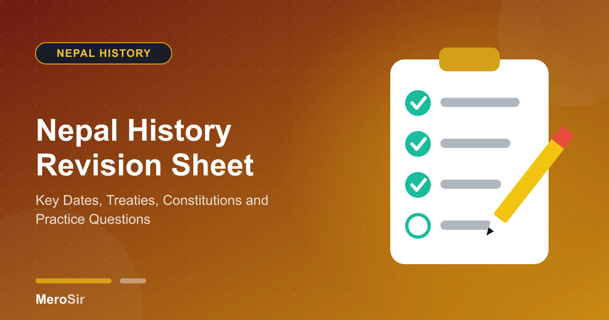 Nepal History Revision Sheet: Key Dates, Treaties, Constitutions and Practice Questions